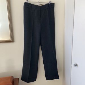 J. Crew Favorite Fit wool pants, size 8, wide leg, charcoal grey